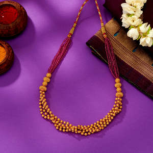 Collar Thushi Chapado en Oro Amarillo de 18K Prashasti para Mujer, Cadena de Oro Blanco, Joyería para Bodas - Product Image 1