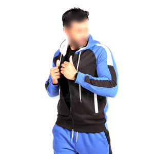 Vêtements pour adultes couleur contrastée bleue et noire bon fournisseur produit le plus élevé 2025 nouveauté meilleur matériel utilise hommes survêtement de fitness - Product Image 6