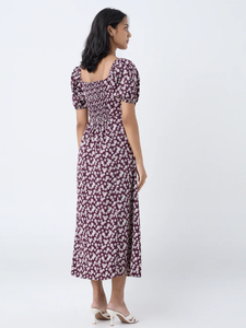 ชุดเดรสทรงเอแต่งระบายลายดอกพลัม lov - Product Image 4