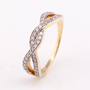 Superventas mujeres diamante 14K chapado en oro plata 925 anillo trenzado mínimo alta calidad hecho en Tailandia - Product Image 4