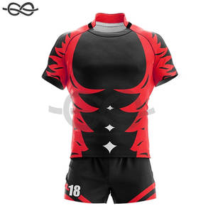 Vente en gros maillot personnalisé uniforme de rugby chemise à manches courtes personnalisé sublimé rugby uniforme de haute qualité femmes hommes - Product Image 5