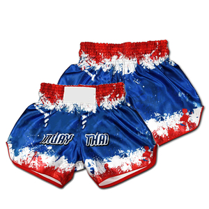 กางเกงขาสั้นฝึกซ้อมมวยไทยขาสั้นผ้าซาตินยืดเอวน้ำหนักเบาระบายอากาศได้ - Product Image 1