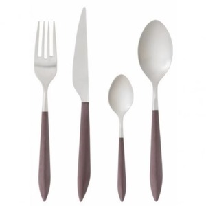 Juego de 4 cubiertos de acero inoxidable Ideal para cocina, comedor, mesa, hogar, café, uso, cubiertos, mango elegante, juegos chapados en Color plateado - Product Image 3