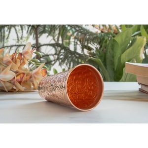 IndianArtVilla Verre à gobelet en cuivre pur gaufré pour le stockage et la boisson, 525 ml - Product Image 4