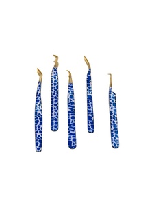 Outil de levage de cils en or avec logo personnalisé, pincettes d'extension de cils en acier inoxydable, pincettes à poignée en diamant pour cils - Product Image 3