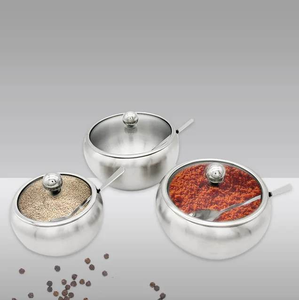 Mesa de tazón de azúcar y sal de acero inoxidable de lujo para almacenamiento de alimentos en el hogar, tazón de tarro a un precio asequible - Product Image 6