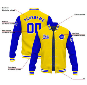 แจ็กเก็ตเบสบอลผ้ากำมะหยี่ขนแกะสำหรับผู้ชายเสื้อแจ็คเก็ตแขนเสื้อแบบว่างเปล่าแนววินเทจปักโลโก้ได้ตามต้องการ - Product Image 2