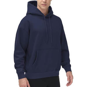 Custom Slim Fit Nave Blue Fleece Sudadera con capucha de manga larga Zip-up Pullover con bolsillo Ligero Invierno Esencial con etiqueta privada - Product Image 2