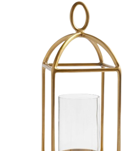 Lampes et éclairage personnalisables Lanterne de Noël en métal doré vintage Lanterne à bougie de table en métal - Product Image 6