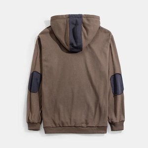 80% coton 20% polyester épaules tombantes pull Style thermique décolleté croisé ourlet côtelé et poignets sweat à capuche surdimensionné - Product Image 2