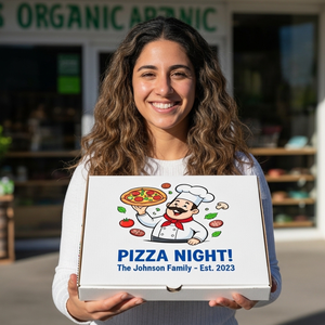 กล่องพิซซ่ากระดาษคราฟท์ ปลอดภัยสำหรับไมโครเวฟ ย่อยสลายได้ เป็นมิตรกับสิ่งแวดล้อม พิมพ์โลโก้ตามสั่ง ปั๊มร้อน ปรับแต่งได้ - Product Image 3