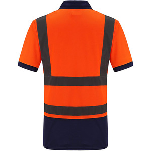 <b>Hi</b> <b>Vis</b> Reflective Polo <b>Shirts</b> High Visibility Safety Short Sleeve Polo <b>Shirt</b> with Black Bottom Orange Yellow Reflective <b>T</b>-<b>Shirt</b> - Product Image 3