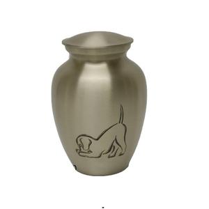 Juego de urnas para mascotas de cremación Odyssey de latón de alta calidad de 3 uds con urnas funerarias de metal con acabado de Peltre y pizarra con estampado de pata - Product Image 6