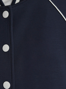 Veste universitaire unisexe tendance, coupe ample, col et poignets côtelés, manches contrastées, broderie personnalisée tendance, vêtements d'équipe scolaire - Product Image 6