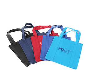 Bolsa de Mano Larga Personalizada de Tela No Tejida con Cierre de Cremallera, Asa de Hombro, Cordón Ajustable, Troquelada, Reciclable, para Vino, Comestibles, Viajes y Exposiciones - Product Image 1