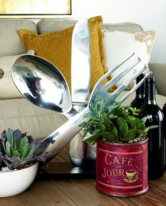 Couteau créatif cuillère fourchette décor de table pièce maîtresse pour la maison cuisine Restaurant mariage événement fête affichage idée cadeau Base en métal - Product Image 4