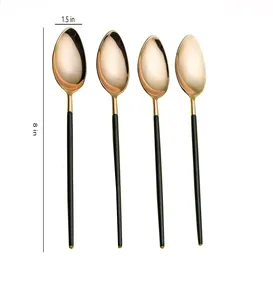 Juego de cubiertos de acero inoxidable dorado de alta calidad para una cena cómoda con tamaño personalizado disponible para la venta desde India - Product Image 4
