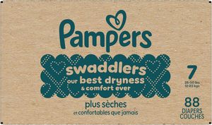 Couches Pampers Swaddlers, taille 7 (26-50 lbs), 88 unités, absorbantes, gardent bébé au sec et confortable, sûres pour la peau, couches jetables pour bébé - Product Image 6