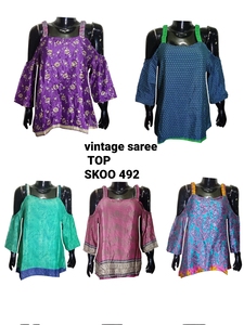 Nouveau haut élastique en soie pour femmes, style bohème indien, vêtements d'été, débardeurs - Product Image 2