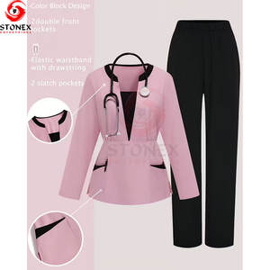 Uniforme de Enfermera de Punto de Alta Calidad, Talla Grande, Color Personalizado, Uniforme de Hospital Unisex de Estilo Lujoso, Marca Privada - Product Image 1