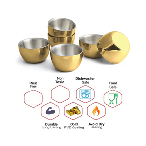 Bols en acier inoxydable à double paroi, écologiques, hautement cotés, pour une expérience culinaire premium, adaptés aux aliments chauds et froids - Product Image 6