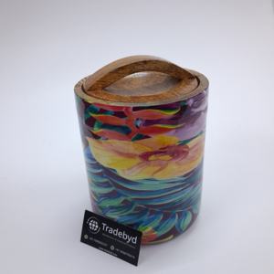 Pot à fruits sec en bois hermétique élégant avec impression en émail et poignée courbe Tradebyd - Product Image 3