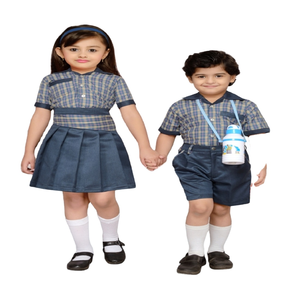 ชุดยูนิฟอร์มนักเรียนเด็กหญิงเด็กชายผ้าแคนวาสผสมโพลีเอสเตอร์/คอตตอนเนื้อนุ่ม สกรีนโลโก้ตามสั่ง ขายส่ง - Product Image 5