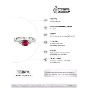 925 Sterling Zilveren Romantische Trio Solitaire Ring Voor Vrouwen Asscher Gesneden Robijn Ovaal Geslepen Diamant Sierlijk Platina Voor Beloften - Product Image 1
