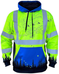 Winter Class 3 High Visibility Work Wear Safety Reflective Hoodie Road Work Construction Custom Made Reflective Hoodie - Product Image 5