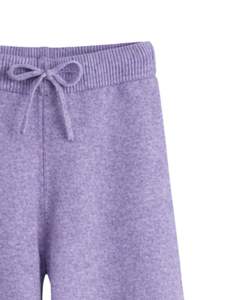 Ensemble personnalisé de pull en tricot et pantalon large en lavande pour femmes, pull à col montant, vêtements de détente confortables pour l'hiver, fabricant personnalisé OEM - Product Image 6