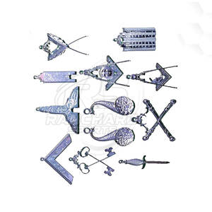 Ensemble de collier et de bijoux maçonniques pour les officiers de la loge maçonnique, à porter lors des cérémonies, collier et bijoux maçonniques de haute qualité - Product Image 2