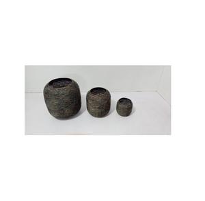 <b>Rustic</b> Textured Cement Candle Holder Set Stone Finish Round Votive Tealight Holder for Modern Home Decor & <b>Wedding</b> <b>Centerpiece</b> - Product Image 1
