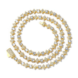 Collar de tenis de Plata de Ley 925, artesanía de alta calidad, impresionante brillo, corte redondo, Diamante de moissanita, elección de regalo perfecta - Product Image 3