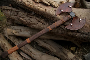 โทมาฮอว์กส์ปลอมงานหัตถกรรมเหล็กเหล็กเหล็กคาร์บอนใบมีดคู่ขวานไวกิ้งกลางแจ้งตั้งแคมป์ - Product Image 6