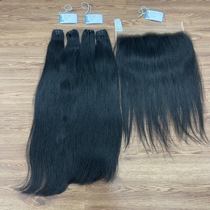 Super doble dibujado a granel de alta calidad de pelo virgen crudo 100% Remy cabello humano sin mezcla de fibra sintética disponible de 6 a 40 pulgadas - Product Image 3