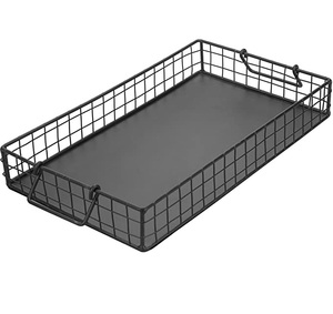 Plateau de service élégant en métal fait à la main poignées plateau de service pour décor vaisselle plateau de service plats de service - Product Image 2