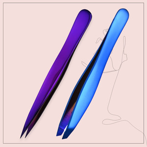 Pinzas de cejas de primera calidad, herramientas de aseo para desplumar cejas, pinzas de Punta puntiagudas e inclinadas, agarre plano de acero inoxidable antideslizante - Product Image 4