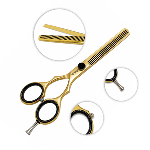 Ciseaux de barbier en acier inoxydable R.A.A. INTERNATIONAL avec peigne détachable, modèle RAA-154, pour salon de coiffure, coupe et effilage des cheveux - Product Image 1