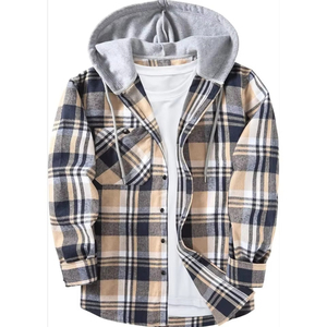 เสื้อยืดมีฮู้ดแฟชั่นผ้าสักหลาดลายสก๊อตเสื้อมีฮู้ดทรงหลวมลำลองสำหรับชายและหญิงแขนยาวออกแบบได้ตามต้องการ - Product Image 1