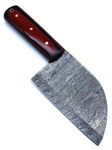 Cuchillo inteligente de Chef de cocina de acero de Damasco hecho a mano, cuchillo de corte de verduras personalizado de alta calidad, mango de madera Pakka, Funda de cuero - Product Image 3