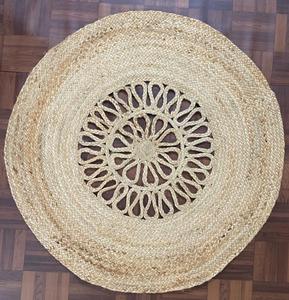 ผู้ผลิตอินเดียที่มียอดขายสูงสุด 100% วัสดุปอกระเจาและผ้าฝ้ายทํามือพรมปูพื้นทอเพื่อขาย - Product Image 1