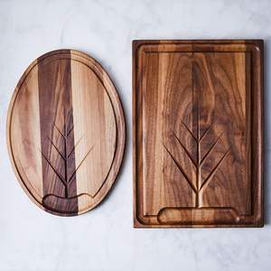 PRODUIT Plateau de service en bois d'acacia rond personnalisable pour la cuisine, la maison ou l'hôtel Vaisselle de style classique pour la fête ou le service alimentaire - Product Image 3