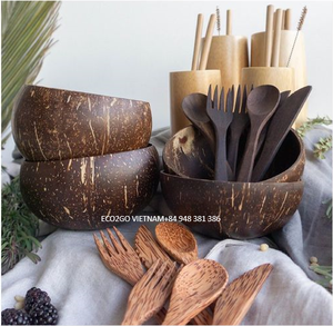 Ensemble de bol et cuillère à noix de coco Offre Spéciale 2025/bols en coquille de noix de coco laqués pouvant graver le logo laser d'Eco2go Vietnam - Product Image 4