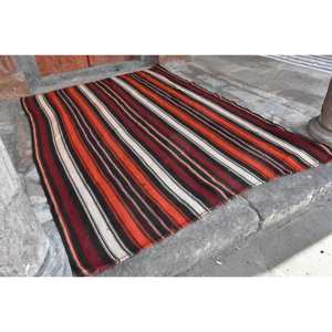 พรมตุรกีแบบดั้งเดิมสีแดงสีดำขนาด6.3x9.4ฟุตงานปะทำจากยางขนสัตว์ด้านหลังสำหรับวัยรุ่นโถงทางเดินสี่เหลี่ยมผืนผ้า10มม. - Product Image 2