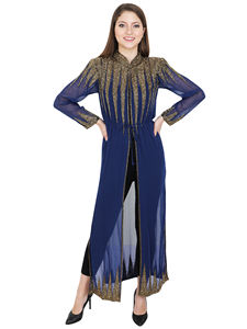 2025 cuentas bordadas de diseño marroquí ropa islámica excepcional Abaya Kimono frente abierto estilo fiesta desgaste apliques de lentejuelas - Product Image 4