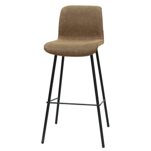 Tabouret de bar haut de gamme GAKJB-066H de style contemporain, revêtement en cuir PU, pieds en fer thermolaqué, pour cuisine, bar ou salle de sport - Product Image 4