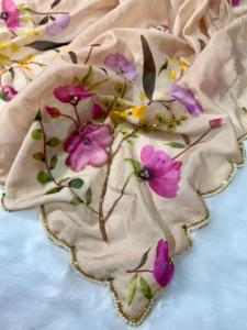 Diseñador indio exclusivo elegante Tebby seda marrón sari con blusa étnica elegante fiesta boda Festival Ropa Étnica para mujeres - Product Image 2