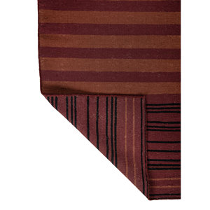 Alfombra de Lana Hecha a Mano Indusbar, Rayas Rojas y Naranjas, Tejido Plano, Rectangular Grande de 9x12, para Hogar y Regalo, para Entrada-ADWL-13058 - Product Image 5