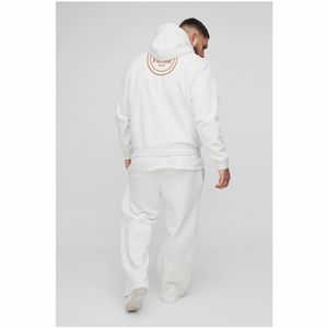 เสื้อฮู้ดสวมหัวผ้าฝ้ายอินทรีย์100% ของผู้ชายเสื้อแนวสตรีทผ้าหนาขนาดใหญ่ปักลูกปัดลายสีพื้น - Product Image 5