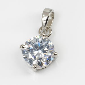 Rhaya Jewels - Colgante minimalista de 8 mm con circonita cúbica para mujer, plata de ley 925, chapado en rodio, 17 x 10 mm, microincrustaciones, joyería para uso diario - Product Image 1